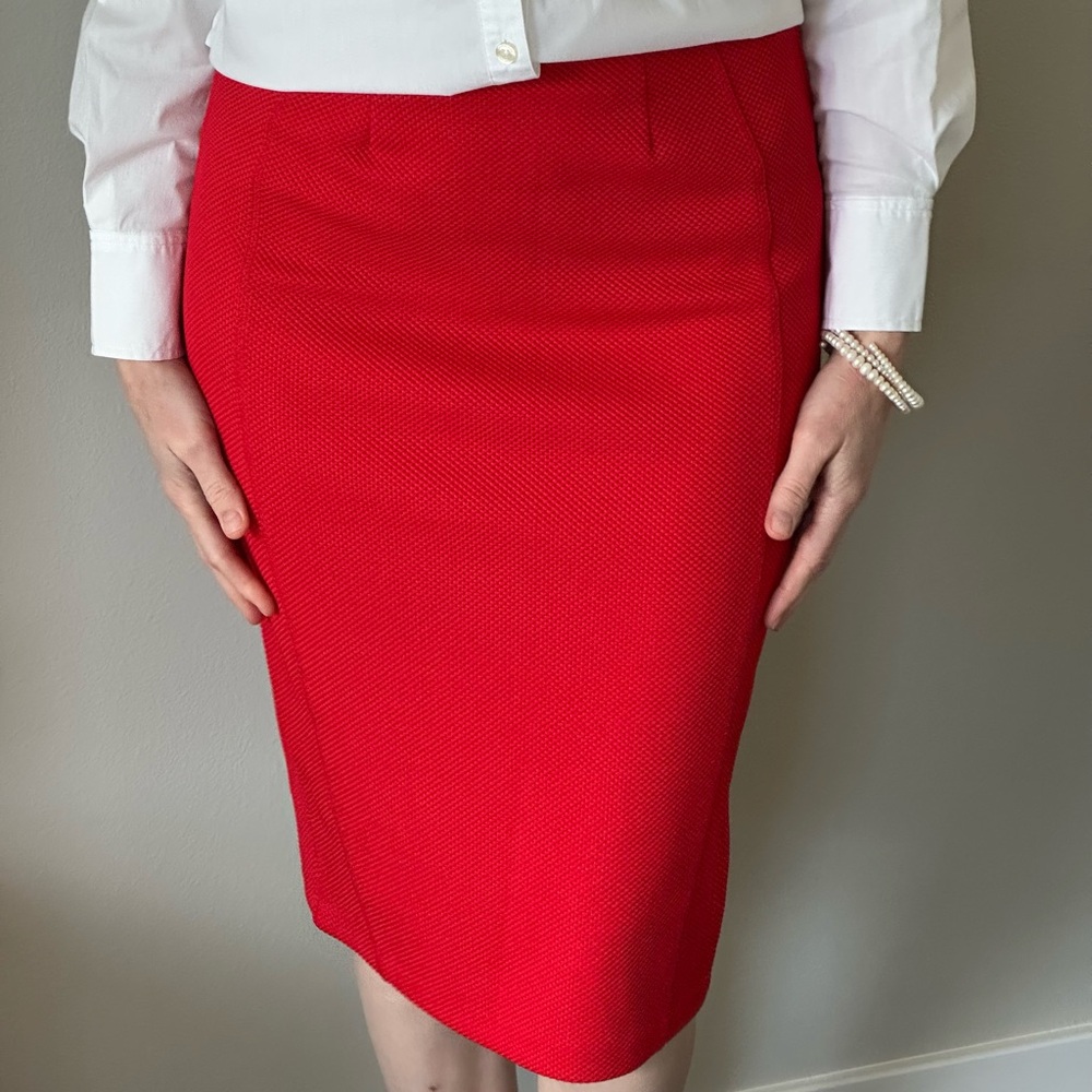 Elegant Classic Colorful Red Pencil
Knee - Covering Length Skirt - M